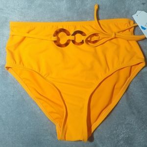 Orange high waisted bikini bottoms (S)